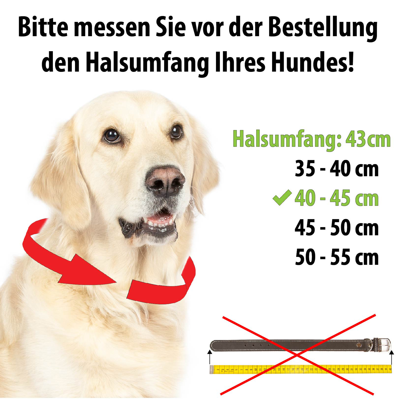 Hundehalsband - Heidi - Verchromt mit Naht Braun 25 - 30 cm 20 mm