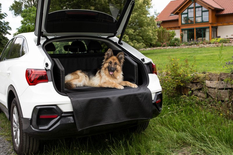 CopcoPet - Travel Bed Hundebett für Kofferraum 90x55x38cm Kunstleder -  Kofferraumschutz Hund wasserabweisend & Kratzfest - Hundebett Auto  rutschfest